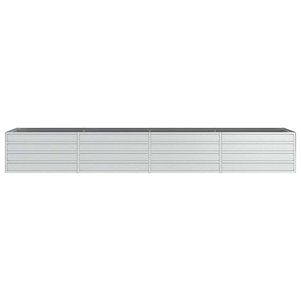 Ζαρντινιέρα Υπερυψωμένη Ασημί 320x80x45 εκ. Γαλβανισμ. Χάλυβας