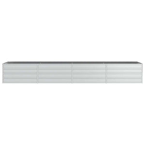 Ζαρντινιέρα Υπερυψωμένη Ασημί 320x80x45 εκ. Γαλβανισμ. Χάλυβας