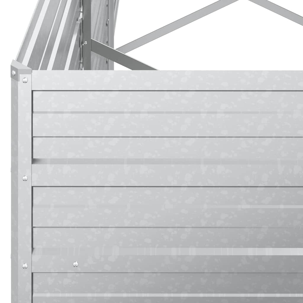Ζαρντινιέρα Υπερυψωμένη Ασημί 320x80x45 εκ. Γαλβανισμ. Χάλυβας