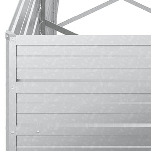 Ζαρντινιέρα Υπερυψωμένη Ασημί 320x80x45 εκ. Γαλβανισμ. Χάλυβας