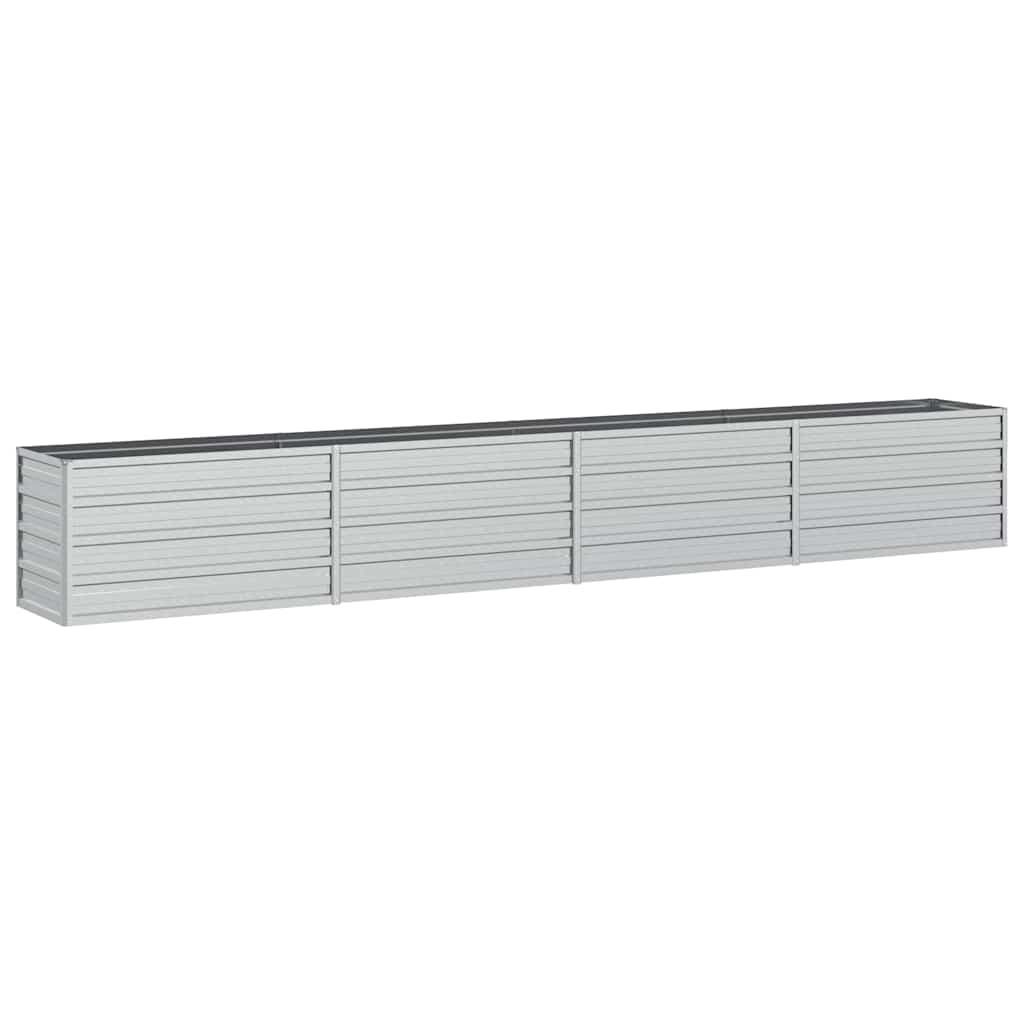 Ζαρντινιέρα Υπερυψωμένη Ασημί 320x40x45 εκ. Γαλβανισμ. Χάλυβας