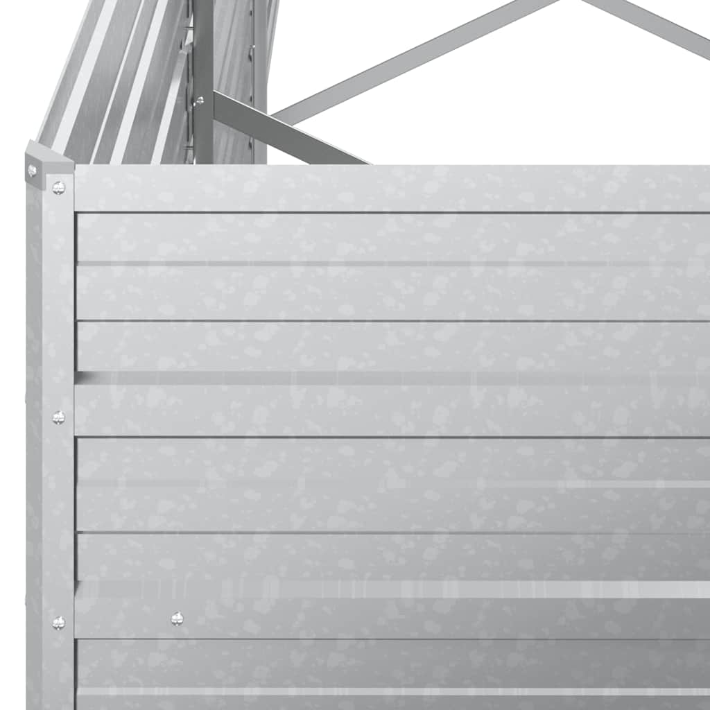 Ζαρντινιέρα Υπερυψωμένη Ασημί 320x40x45 εκ. Γαλβανισμ. Χάλυβας