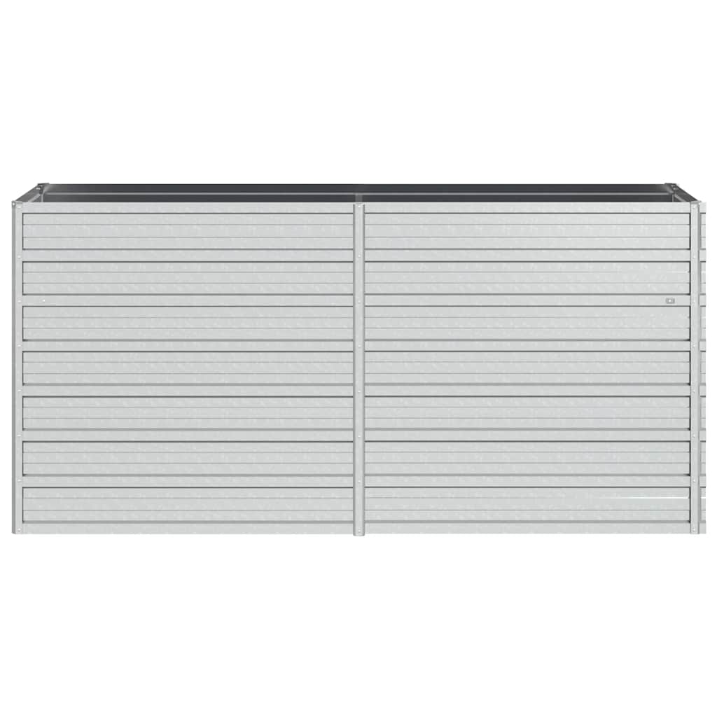 Ζαρντινιέρα Υπερυψωμένη Ασημί 160x40x77 εκ. Γαλβανισμ. Χάλυβας