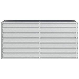 Ζαρντινιέρα Υπερυψωμένη Ασημί 160x40x77 εκ. Γαλβανισμ. Χάλυβας