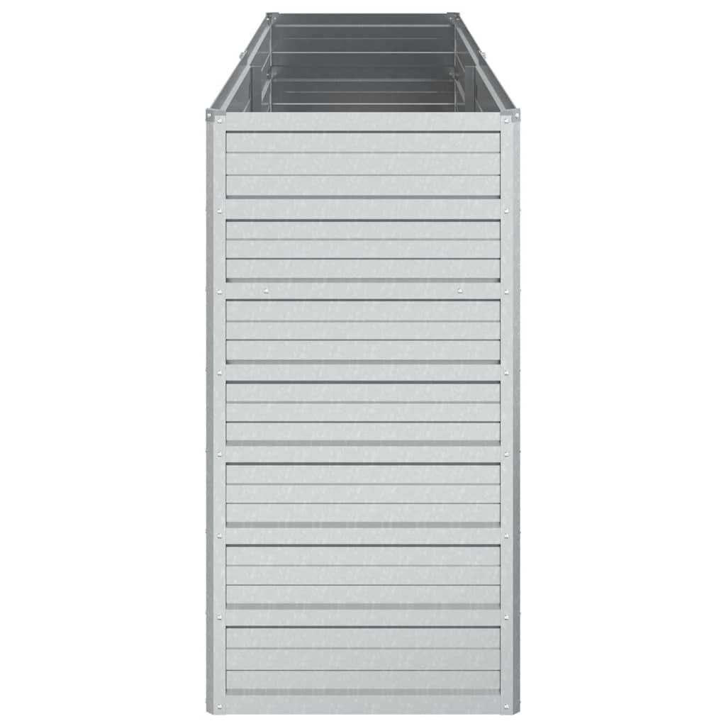Ζαρντινιέρα Υπερυψωμένη Ασημί 160x40x77 εκ. Γαλβανισμ. Χάλυβας
