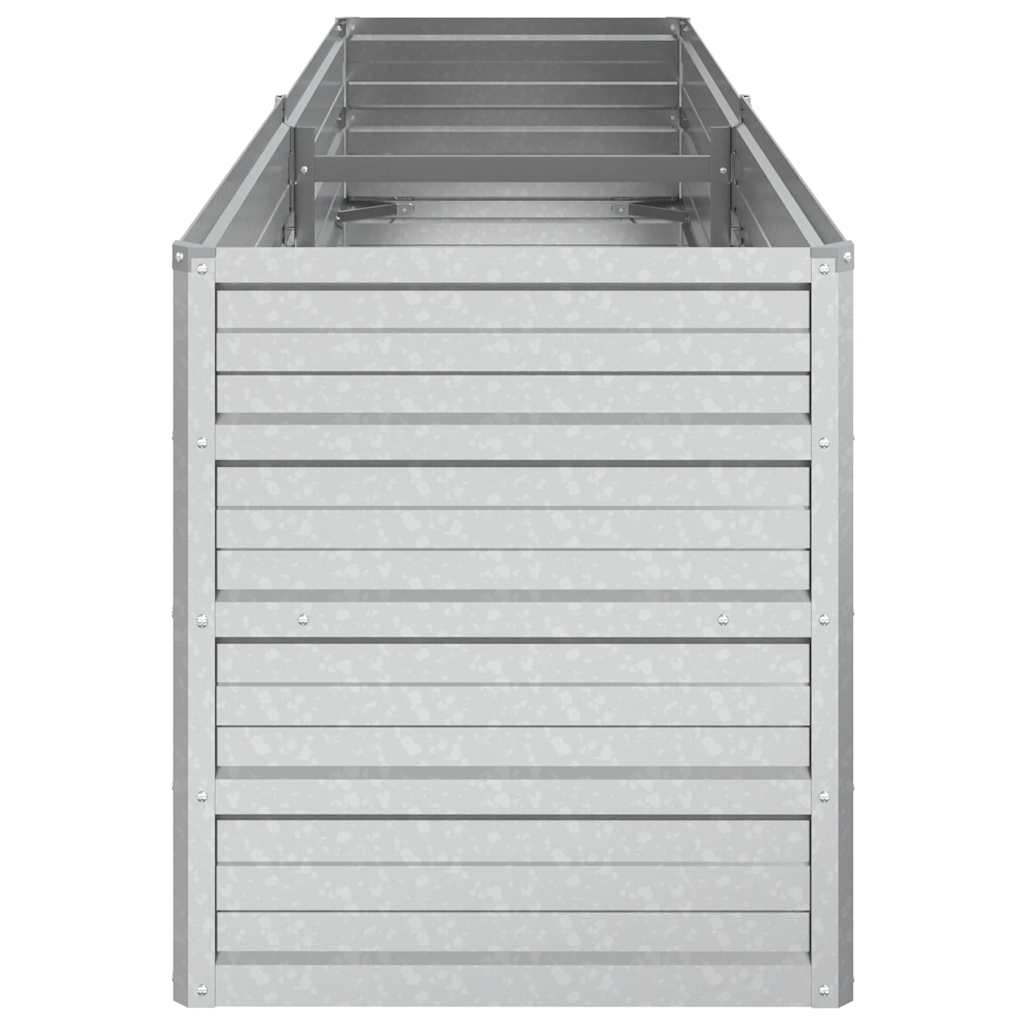 Ζαρντινιέρα Υπερυψωμένη Ασημί 160x40x45 εκ. Γαλβανισμ. Χάλυβας