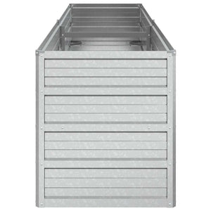 Ζαρντινιέρα Υπερυψωμένη Ασημί 160x40x45 εκ. Γαλβανισμ. Χάλυβας