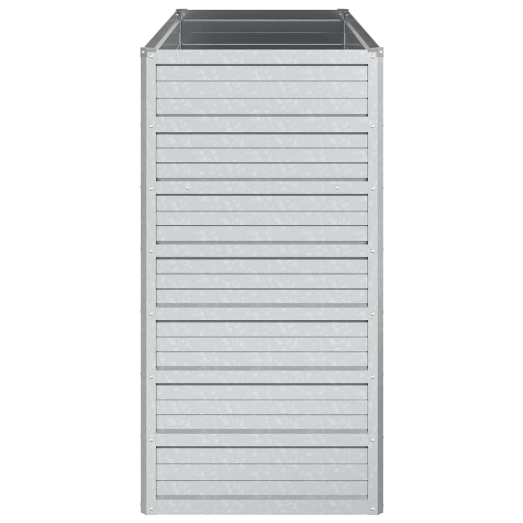 Ζαρντινιέρα Υπερυψωμένη Ασημί 100x40x77 εκ. Γαλβανισμ. Χάλυβας