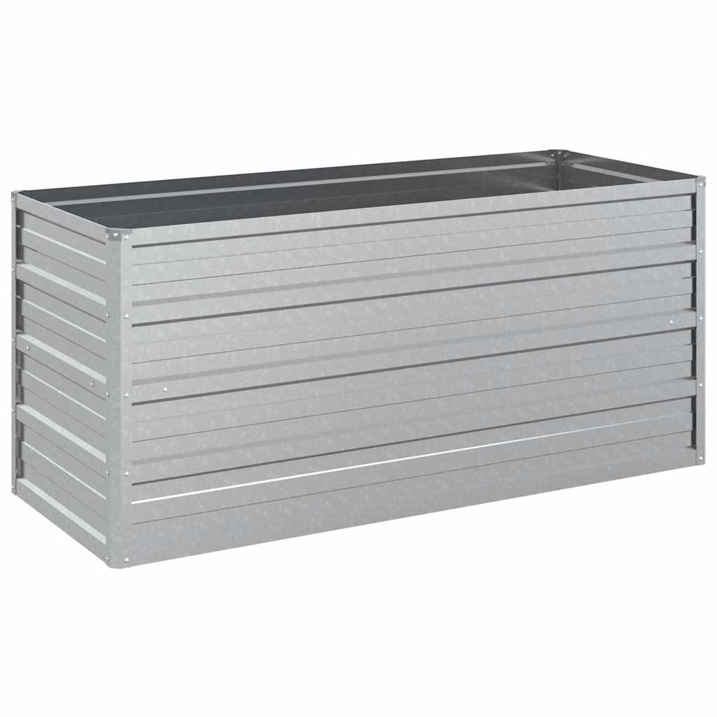 Ζαρντινιέρα Υπερυψωμένη Ασημί 100x40x45 εκ. Γαλβανισμ. Χάλυβας