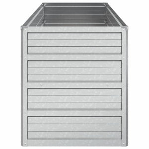 Ζαρντινιέρα Υπερυψωμένη Ασημί 100x40x45 εκ. Γαλβανισμ. Χάλυβας