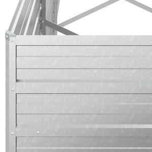 Ζαρντινιέρα Υπερυψωμένη Ασημί 400x80x45 εκ. Γαλβανισμ. Χάλυβας