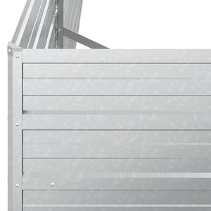 Ζαρντινιέρα Υπερυψωμένη Ασημί 480x80x45 εκ. Γαλβανισμ. Χάλυβας
