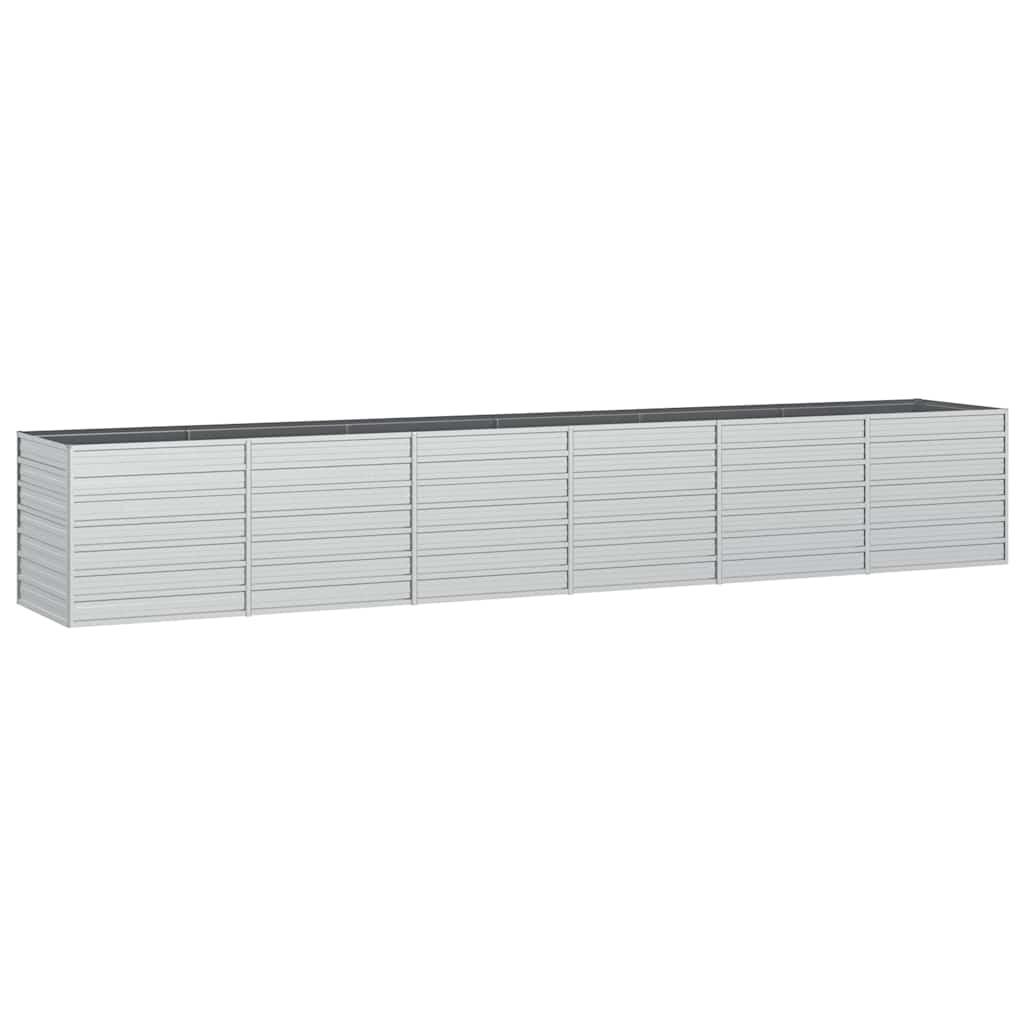 Ζαρντινιέρα Υπερυψωμένη Ασημί 480x80x77 εκ. Γαλβανισμ. Χάλυβας