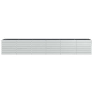 Ζαρντινιέρα Υπερυψωμένη Ασημί 480x80x77 εκ. Γαλβανισμ. Χάλυβας - Pakobazaar
