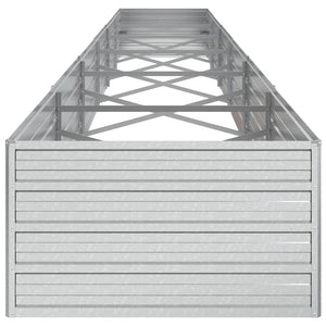Ζαρντινιέρα Υπερυψωμένη Ασημί 600x80x45 εκ. Γαλβανισμ. Χάλυβας