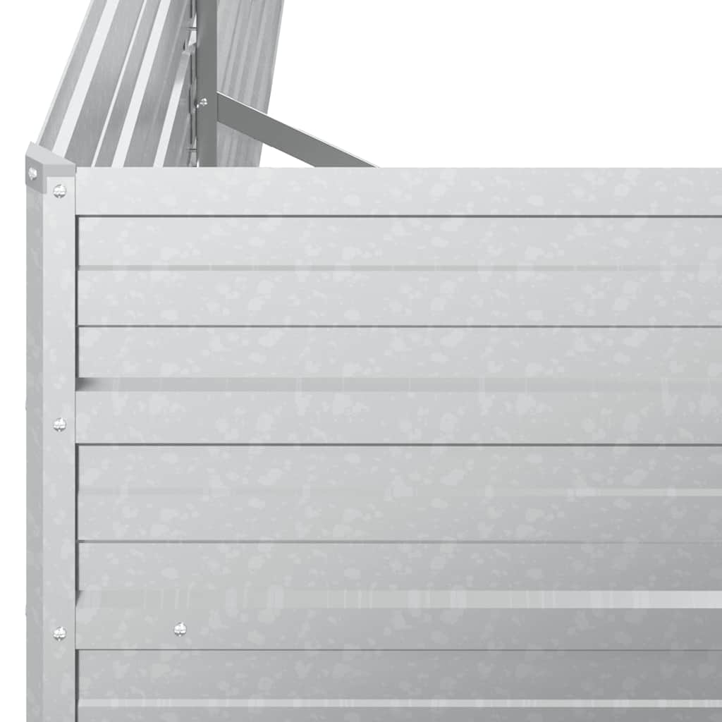 Ζαρντινιέρα Υπερυψωμένη Ασημί 600x80x45 εκ. Γαλβανισμ. Χάλυβας