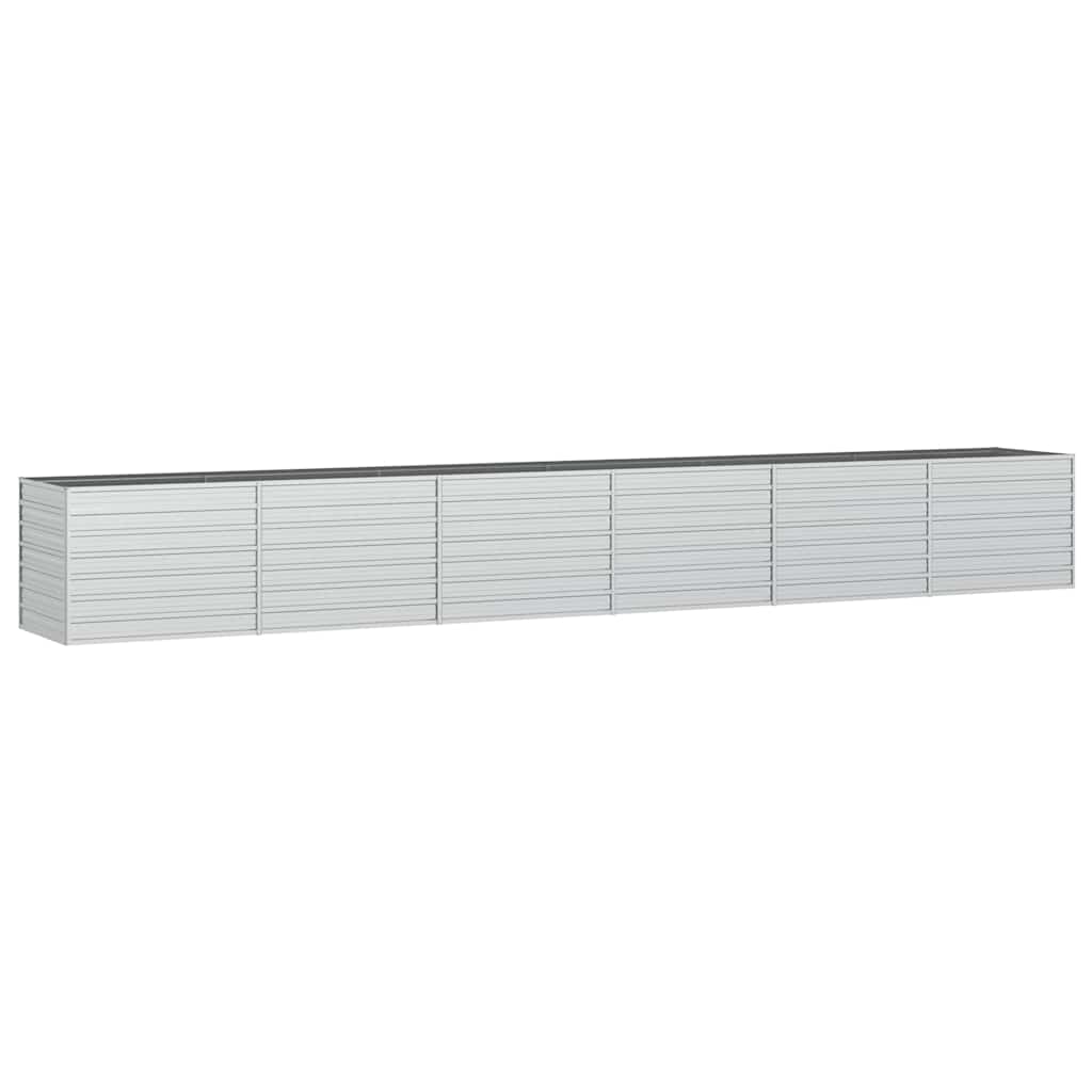 Ζαρντινιέρα Υπερυψωμένη Ασημί 600x80x77 εκ. Γαλβανισμ. Χάλυβας