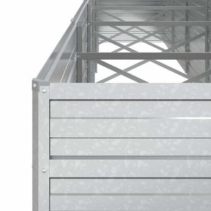 Ζαρντινιέρα Υπερυψωμένη Ασημί 600x80x77 εκ. Γαλβανισμ. Χάλυβας