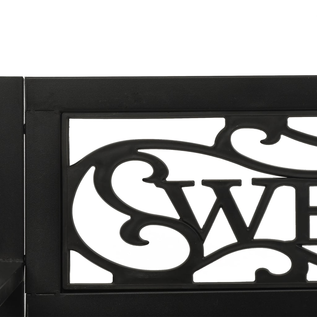 Παγκάκι Κούνια Κήπου 125 εκ. Μαύρο από Ατσάλι / Πλαστικό