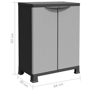 Πλαστικό Ντουλάπι 68 x 39 x 92 εκ. με Σχεδιασμό σε Στυλ Ρατάν - Pakobazaar