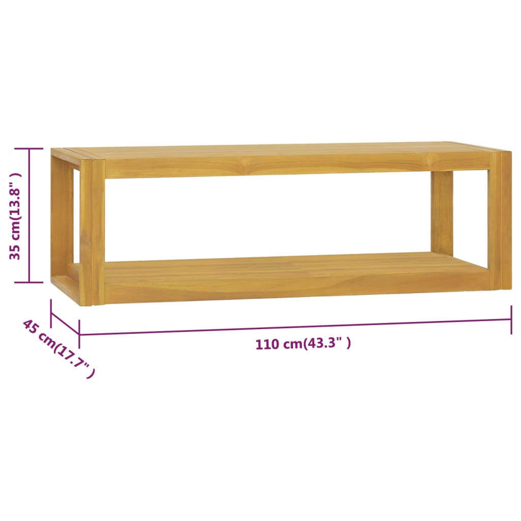Έπιπλο Μπάνιου Επιτοίχιο 110x45x35 εκ. από Μασίφ Ξύλο Teak - Pakobazaar