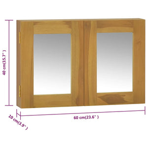 Ντουλάπι Καθρέφτη 60 x 10 x 40 εκ. από Μασίφ Ξύλο Teak
