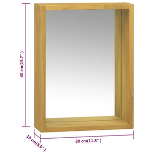 Ντουλάπι Καθρέφτη 30 x 10 x 40 εκ. από Μασίφ Ξύλο Teak