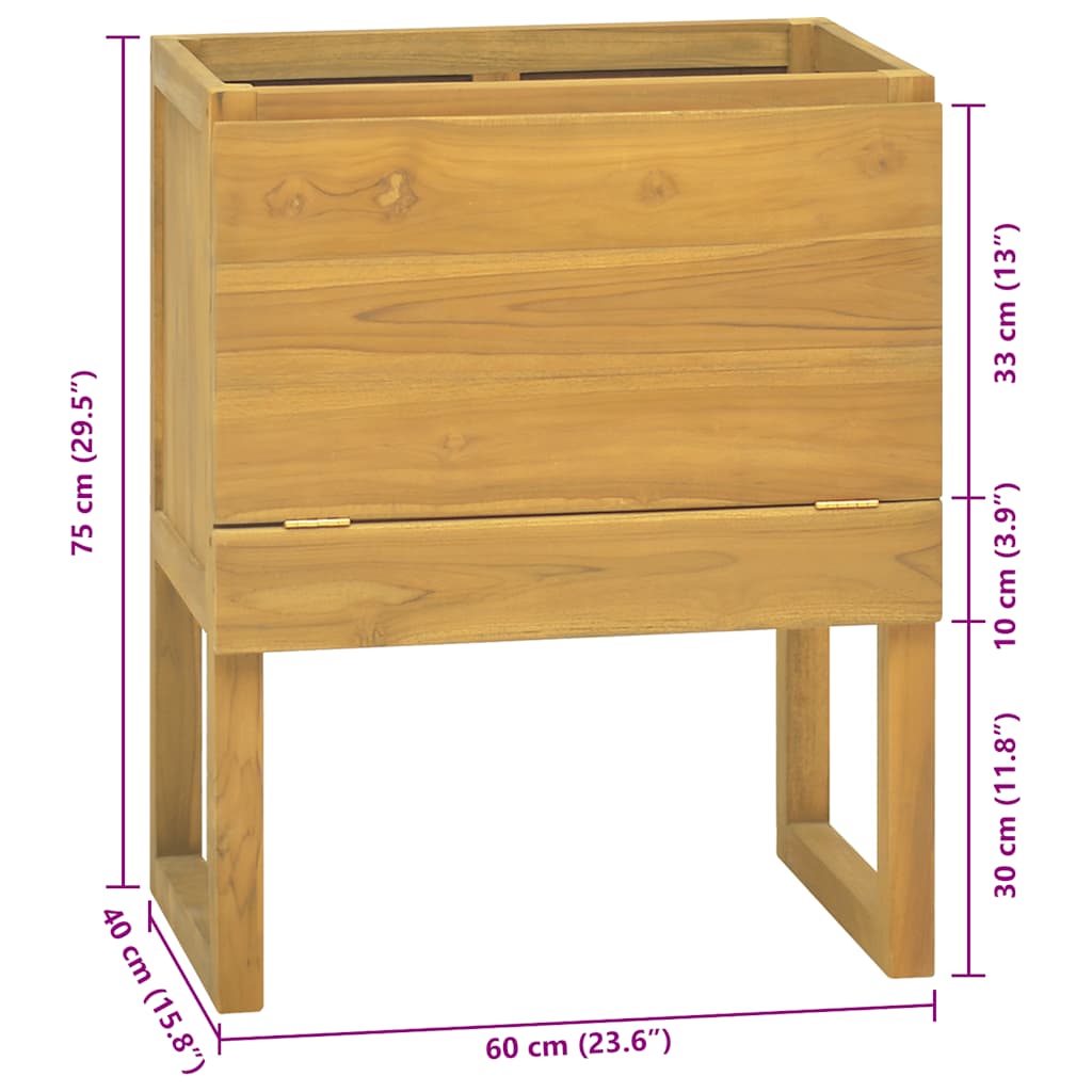 Έπιπλο Μπάνιου 60 x 40 x 75 εκ. από Μασίφ Ξύλο Teak