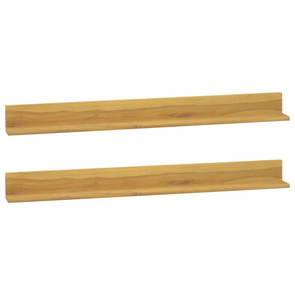 Ράφια Τοίχου 2 τεμ. 110 x 10 x 10 εκ. από Μασίφ Ξύλο Teak