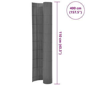 Περίφραξη Κήπου Διπλής Όψης Γκρι 110 x 400 εκ.