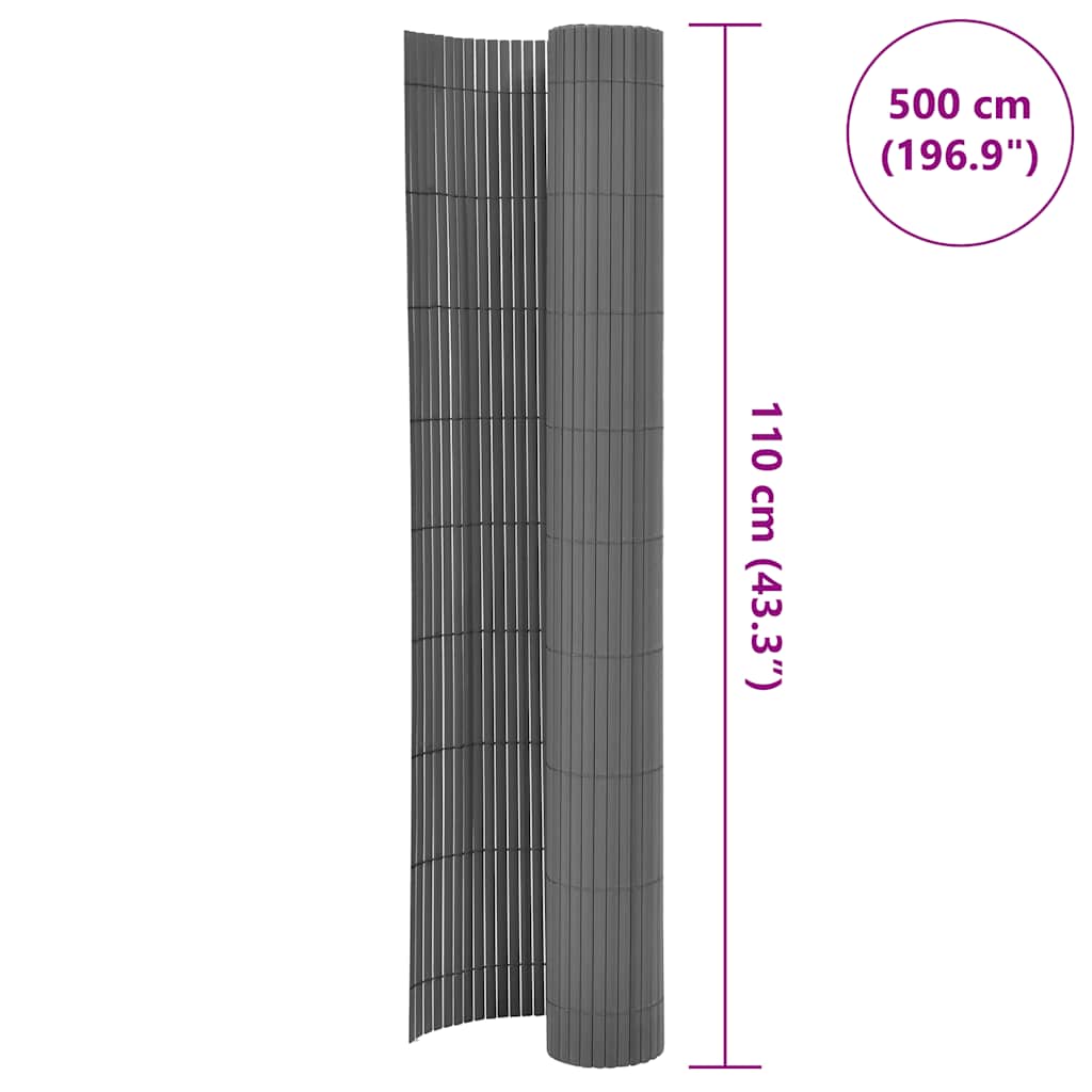 Περίφραξη Κήπου Διπλής Όψης Γκρι 110 x 500 εκ.
