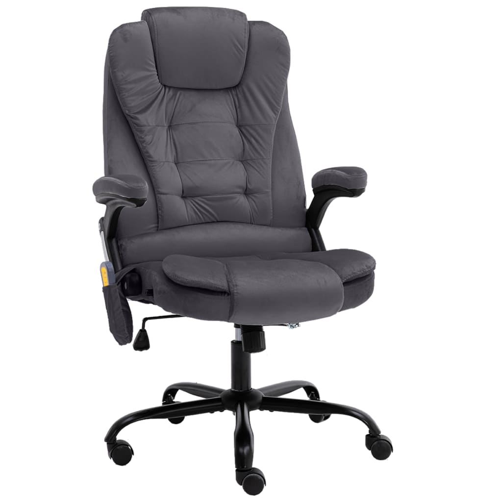 Πολυθρόνα Γραφείου Μασάζ Σκούρο Γκρι Βελούδινη - PAKOBAZAAR