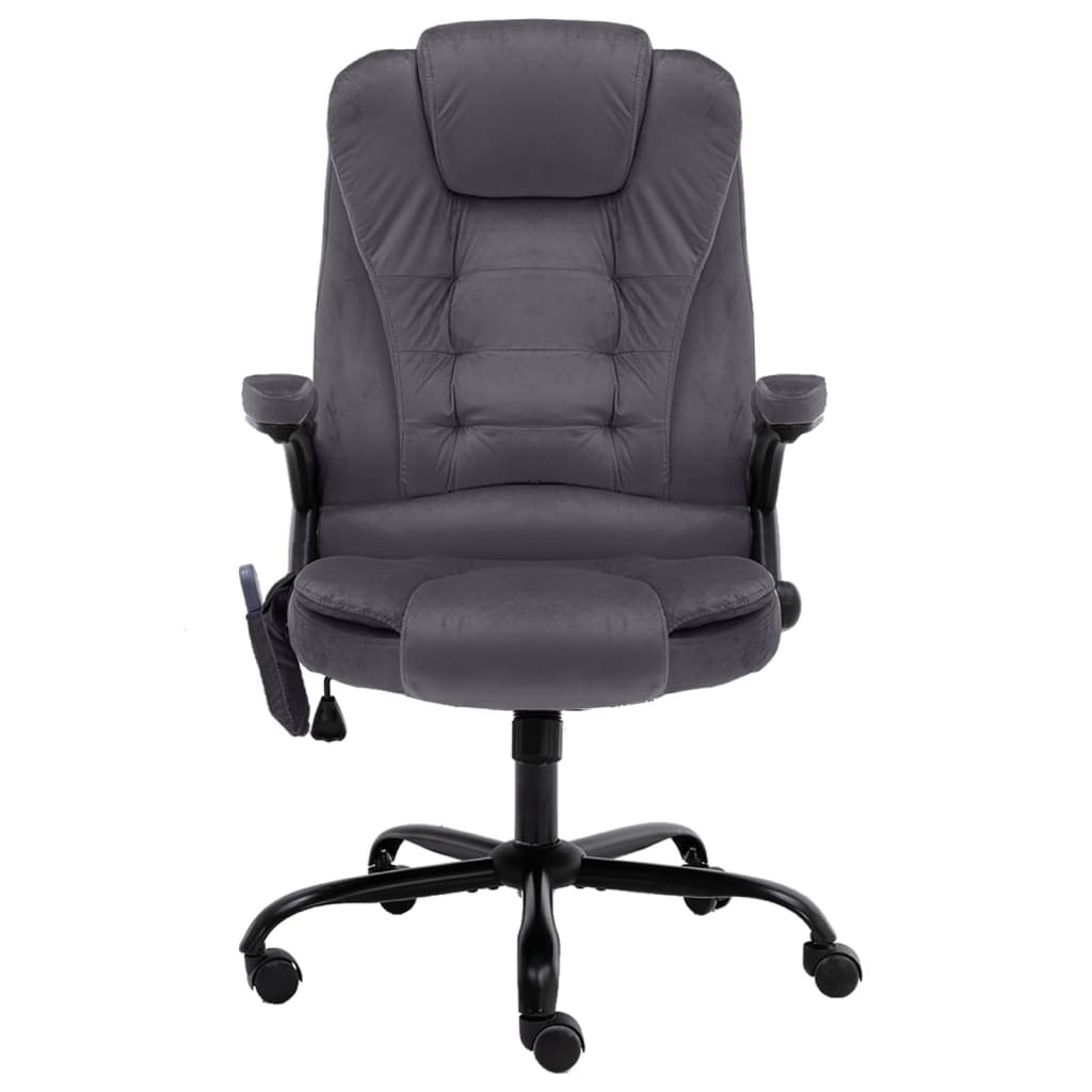 Πολυθρόνα Γραφείου Μασάζ Σκούρο Γκρι Βελούδινη - PAKOBAZAAR