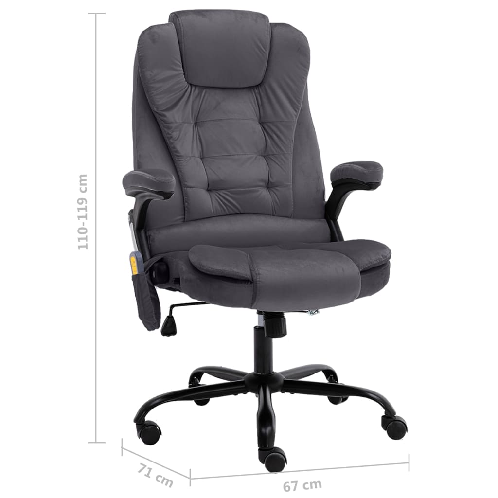 Πολυθρόνα Γραφείου Μασάζ Σκούρο Γκρι Βελούδινη - PAKOBAZAAR