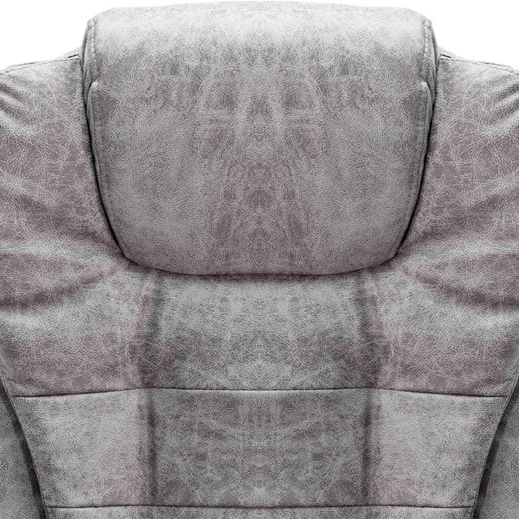 Πολυθρόνα Γραφείου Μασάζ Ανοιχτό Γκρι από Συνθετικό Καστόρι - PAKOBAZAAR