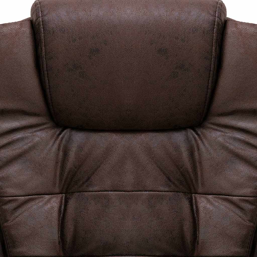 Καρέκλα γραφείου μασάζ Σκούρο καφέ δέρμα σουέτ - PAKOBAZAAR