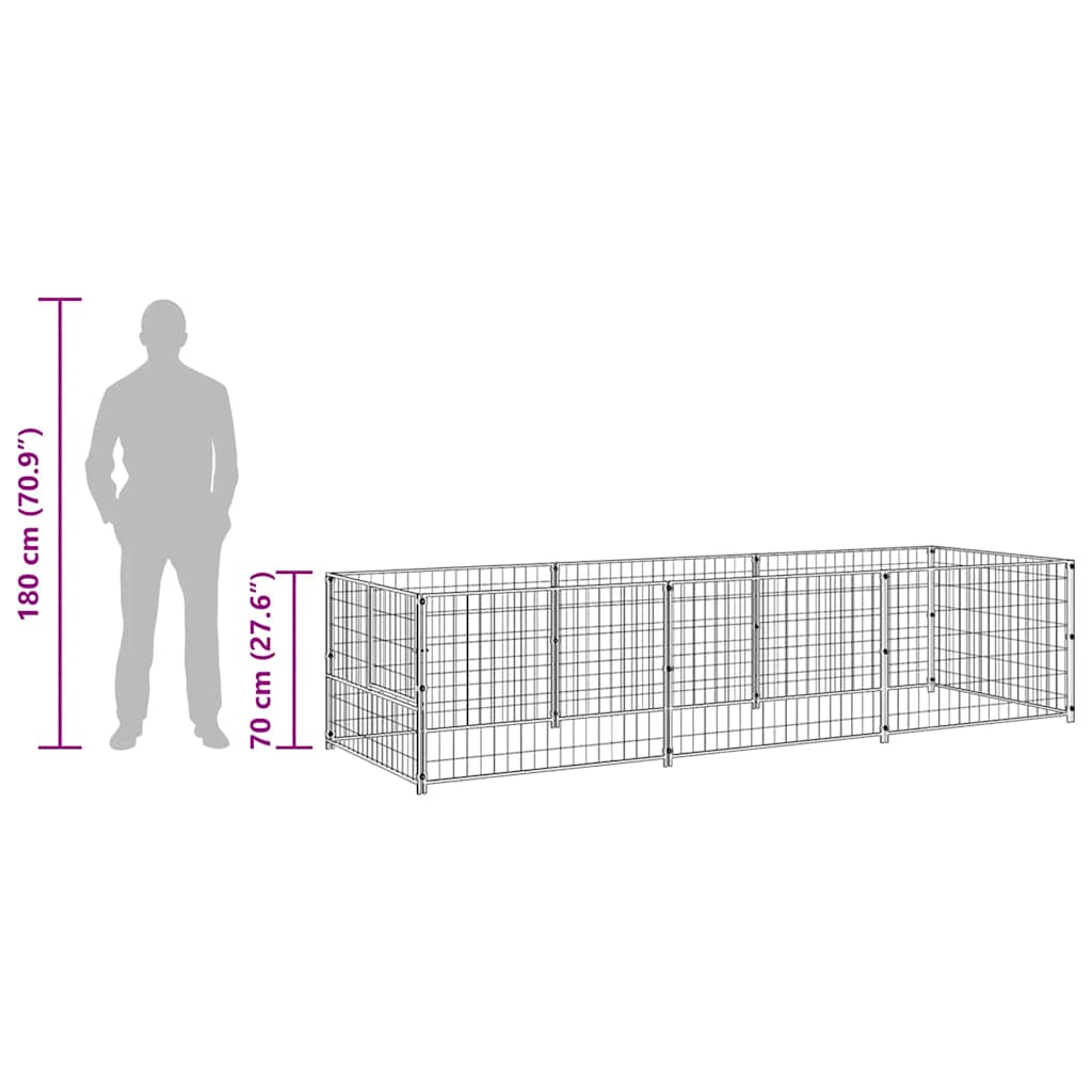 Σπιτάκι Σκύλου Μαύρο 3 μ² Ατσάλινο - PAKOBAZAAR