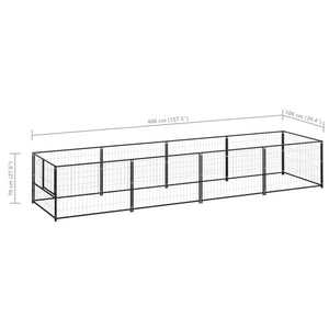 Σπιτάκι Σκύλου Μαύρο 4 m² Ατσάλινο - PAKOBAZAAR