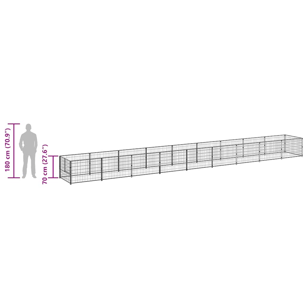 Σπιτάκι Σκύλου Μαύρο 9 μ² Ατσάλινο - PAKOBAZAAR