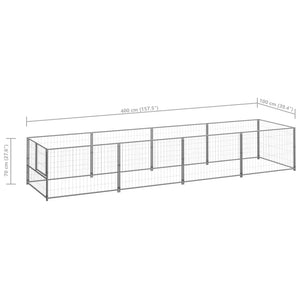 Σπιτάκι Σκύλου Ασημί 4 μ² Ατσάλινο - PAKOBAZAAR