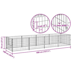 Σπιτάκι Σκύλου Ασημί 4 μ² Ατσάλινο - PAKOBAZAAR
