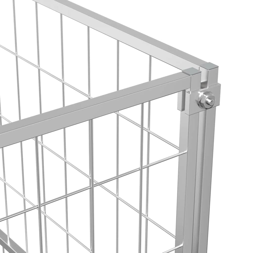 Σπιτάκι Σκύλου Ασημί 6 μ² Ατσάλινο - PAKOBAZAAR