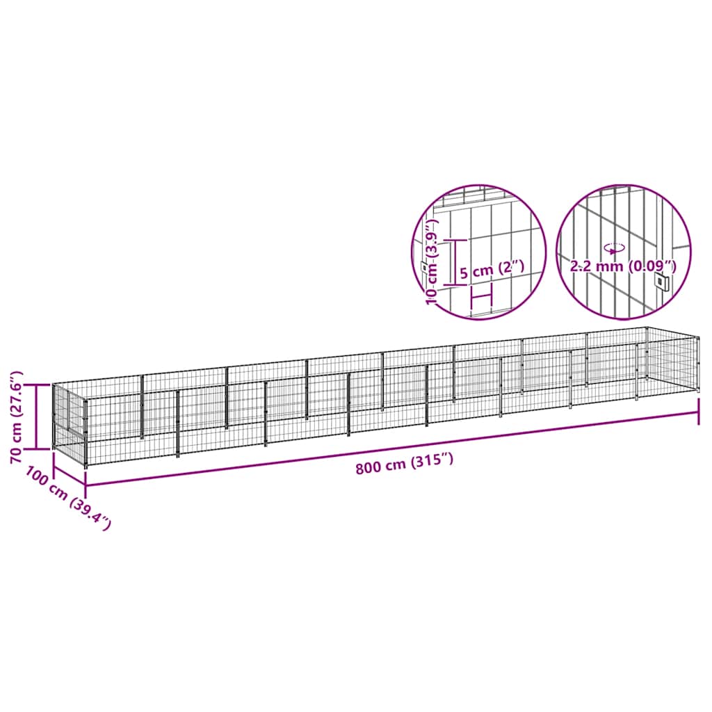 Σπιτάκι Σκύλου Ασημί 8 μ² Ατσάλινο - PAKOBAZAAR