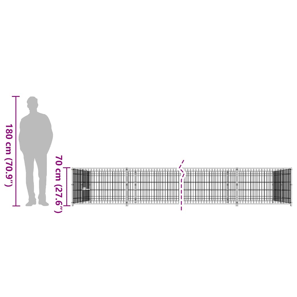 Σπιτάκι Σκύλου Μαύρο 10 μ² Ατσάλινο - PAKOBAZAAR
