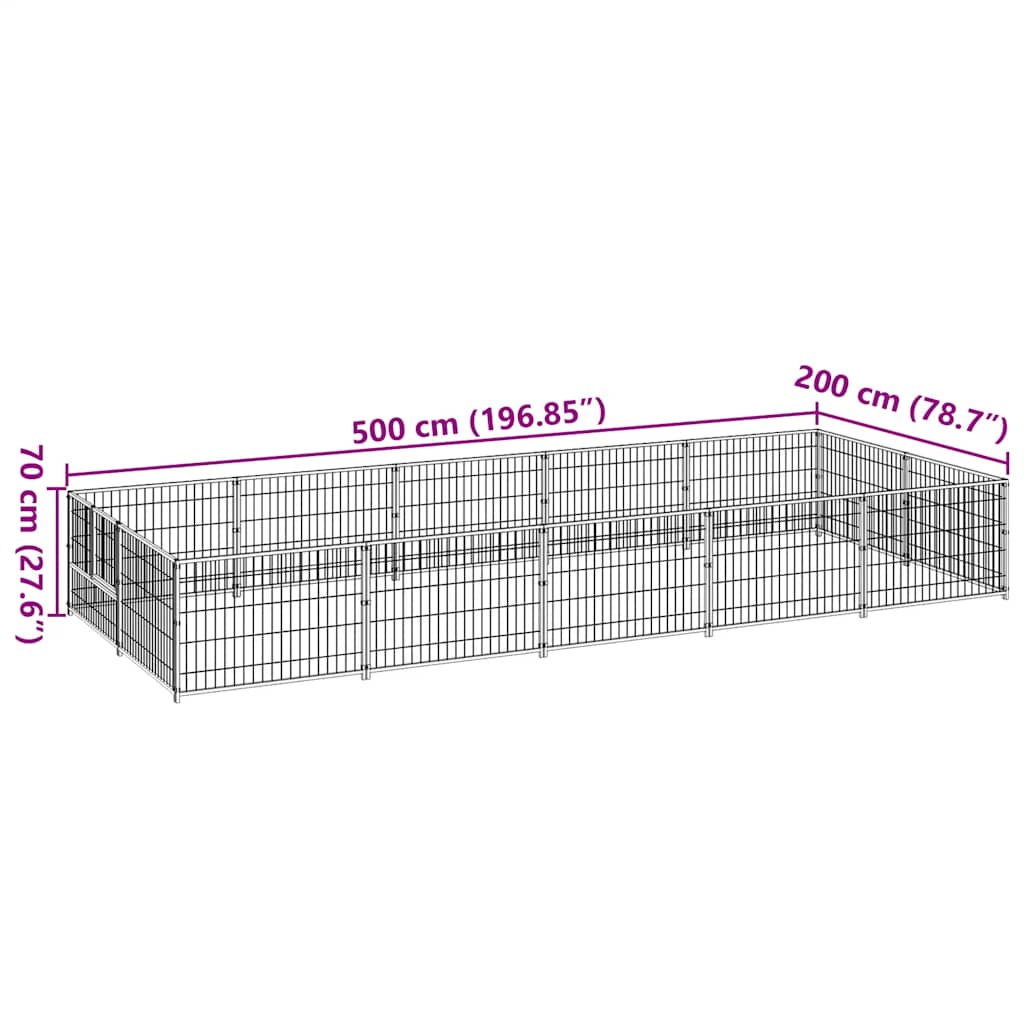 Σπιτάκι Σκύλου Ασημί 10 μ² Ατσάλινο - PAKOBAZAAR