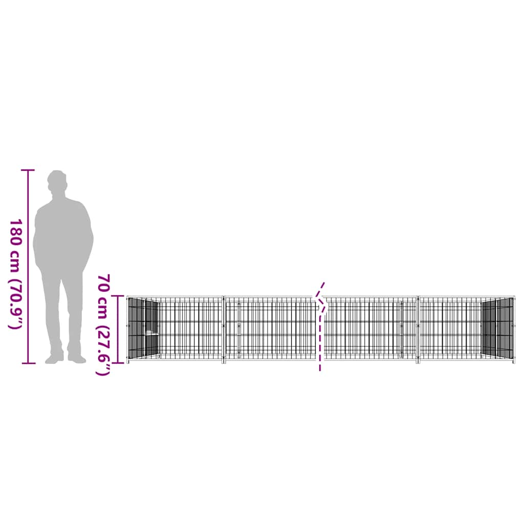 Σπιτάκι Σκύλου Ασημί 10 μ² Ατσάλινο - PAKOBAZAAR