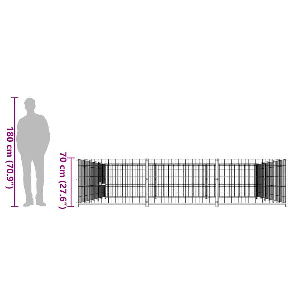 Σπιτάκι Σκύλου Μαύρο 9 μ² Ατσάλινο - PAKOBAZAAR