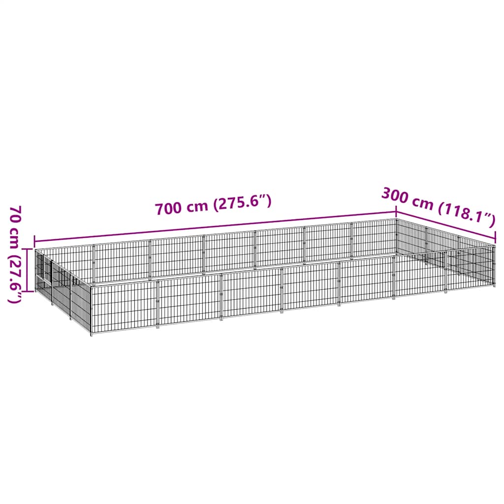 Σπιτάκι Σκύλου Μαύρο 21 μ² Ατσάλινο - PAKOBAZAAR