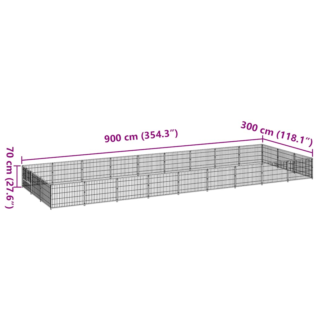 Σπιτάκι Σκύλου Μαύρο 27 μ² Ατσάλινο - PAKOBAZAAR