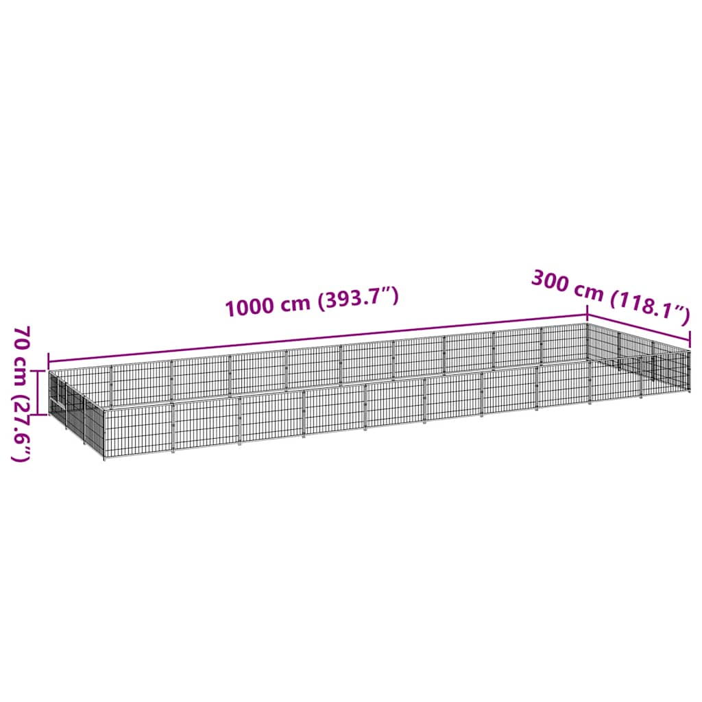 Σπιτάκι Σκύλου Μαύρο 30 μ² Ατσάλινο - PAKOBAZAAR